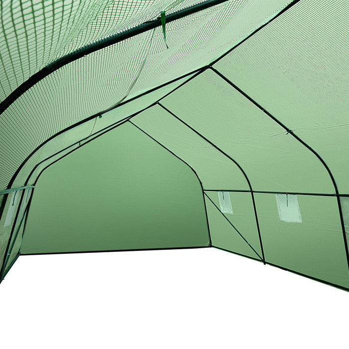 tectake® Foliekas in tentvorm met 8 ramen 600x300x205 - Groen