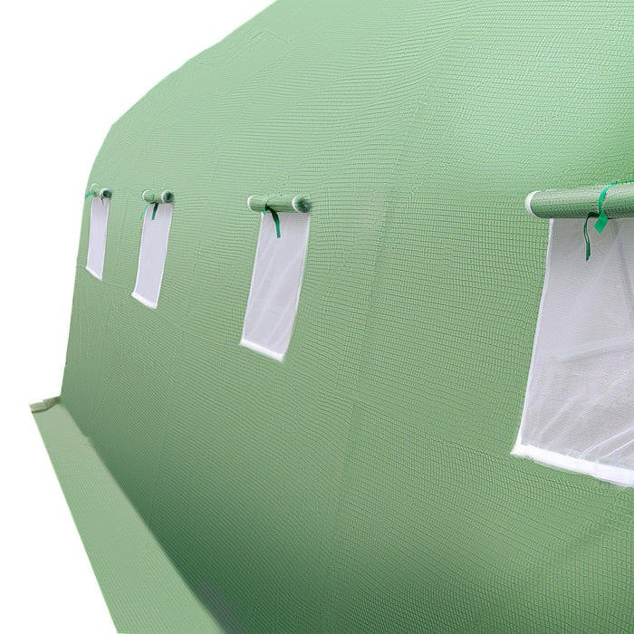 tectake® Foliekas in tentvorm met 8 ramen 600x300x205 - Groen