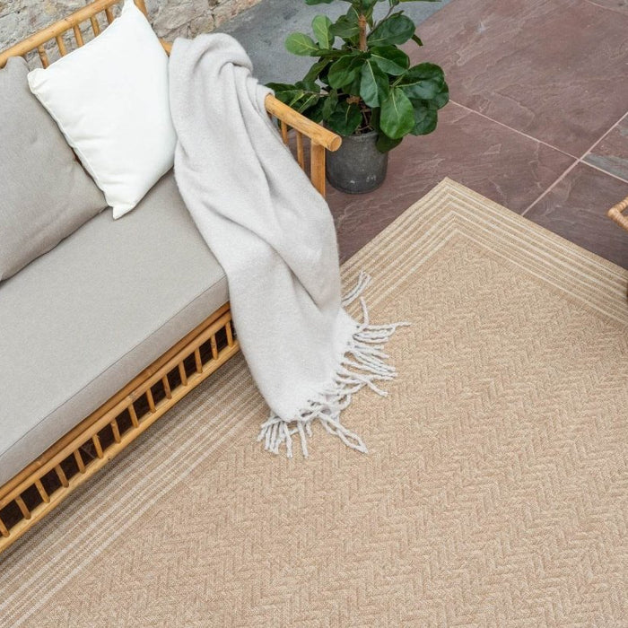 Interieur05 Jute buitenkleed Naturel Visgraat Border - 160 x 230 cm