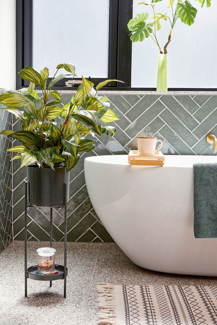 Mica Decorations Colyn Bloempot - H60 x Ø19 cm - IJzer - Zwart