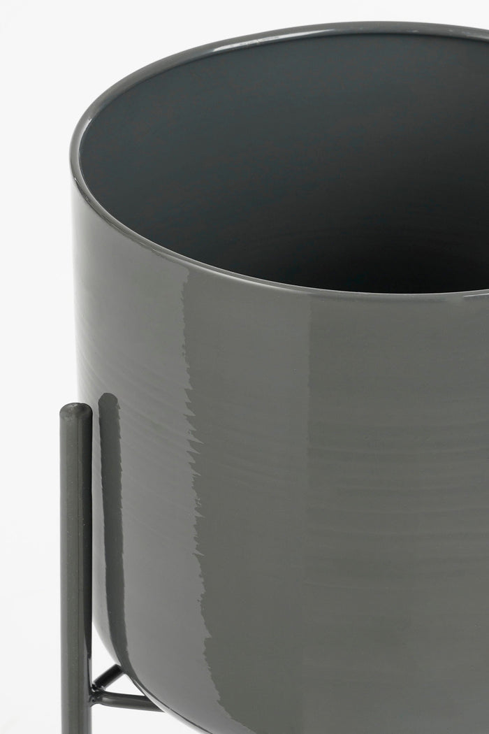 Mica Decorations Colyn Bloempot - H60 x Ø19 cm - IJzer - Zwart