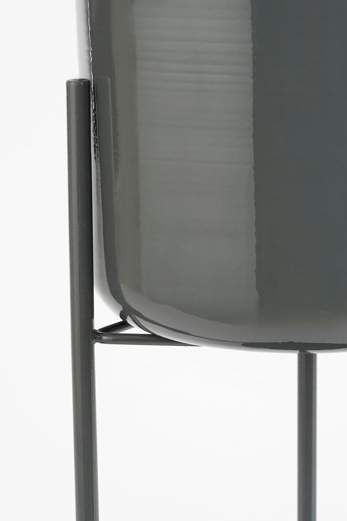 Mica Decorations Colyn Bloempot - H60 x Ø19 cm - IJzer - Zwart