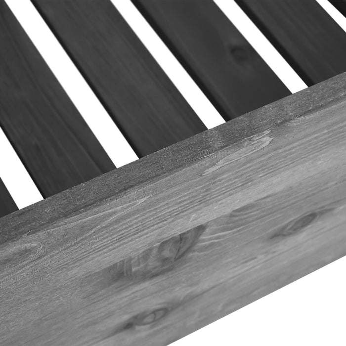 tectake® Plantenbak Flora, gelakt hout, met plantenfolie - Grijs