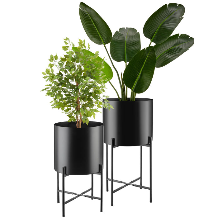 tectake® Plantenstandaard Mine, 2-delige set, gepoedercoat staal