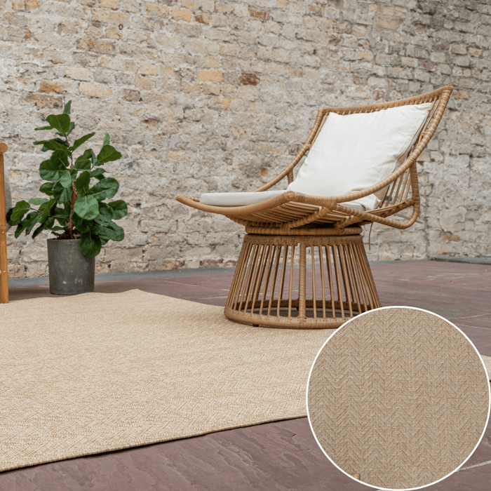 Interieur05 Jute buitenkleed Naturel Visgraat - 160 x 230 cm