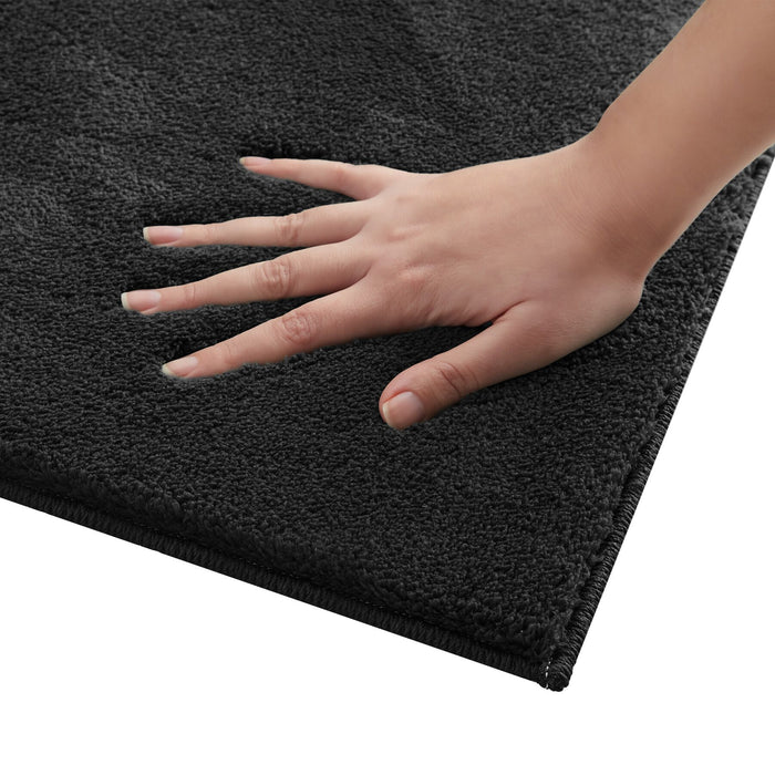 tectake® Kortpolig vloerkleed Soft Zone 60 x 110 cm - Zwart
