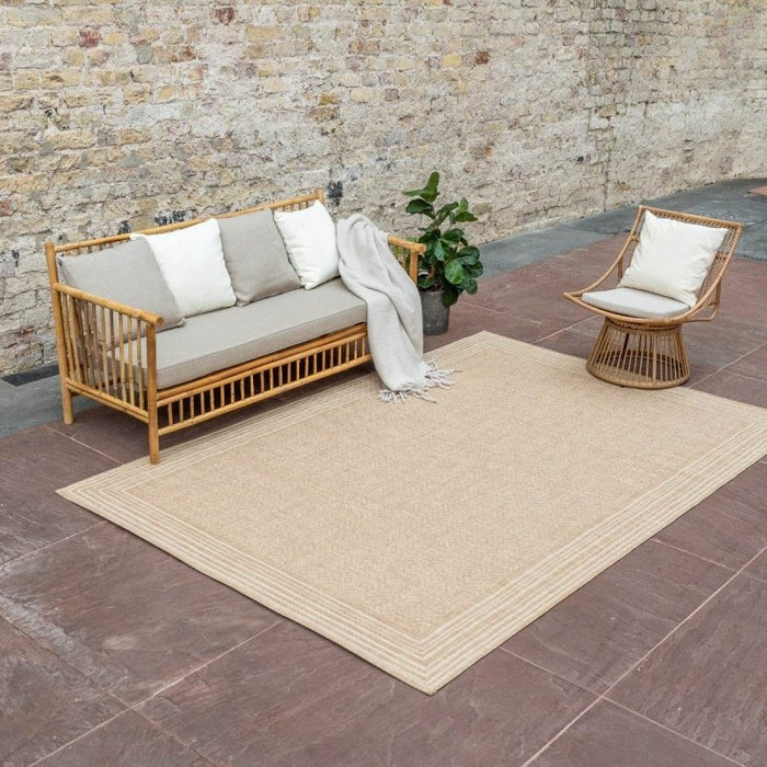 Interieur05 Jute buitenkleed Naturel Visgraat Border - 160 x 230 cm