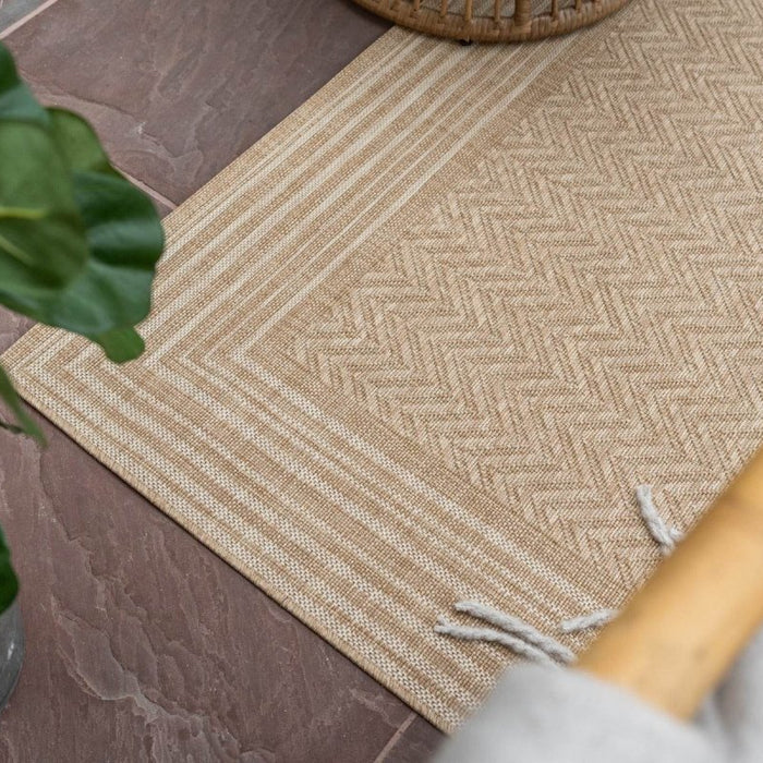 Interieur05 Jute buitenkleed Naturel Visgraat Border - 160 x 230 cm