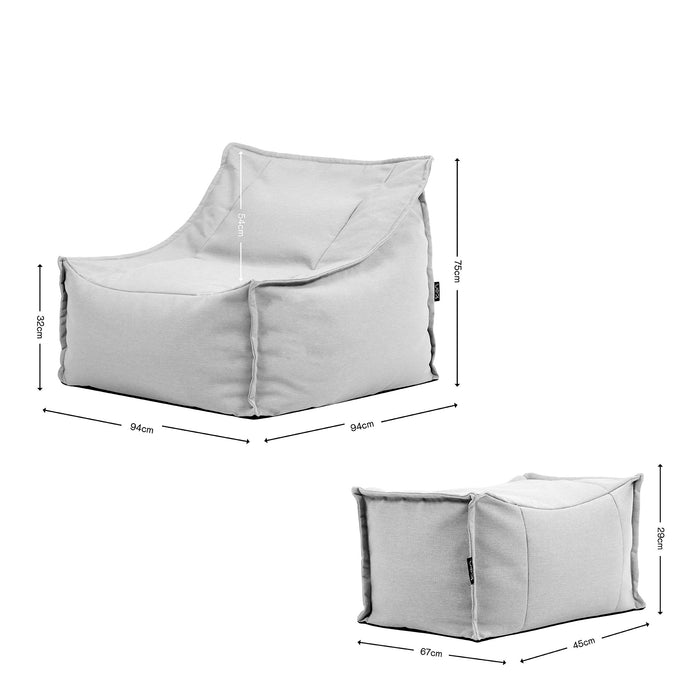 icon Alto Zitzak Fauteuil met Poef - Olefin Binnen en Buiten - Oranje