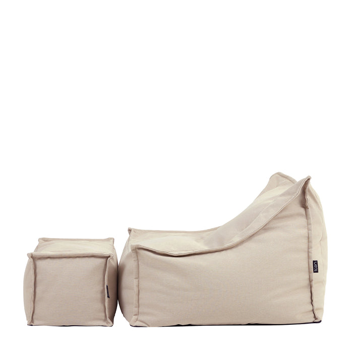 icon Alto Zitzak Fauteuil met Poef - Olefin Binnen en Buiten - Beige