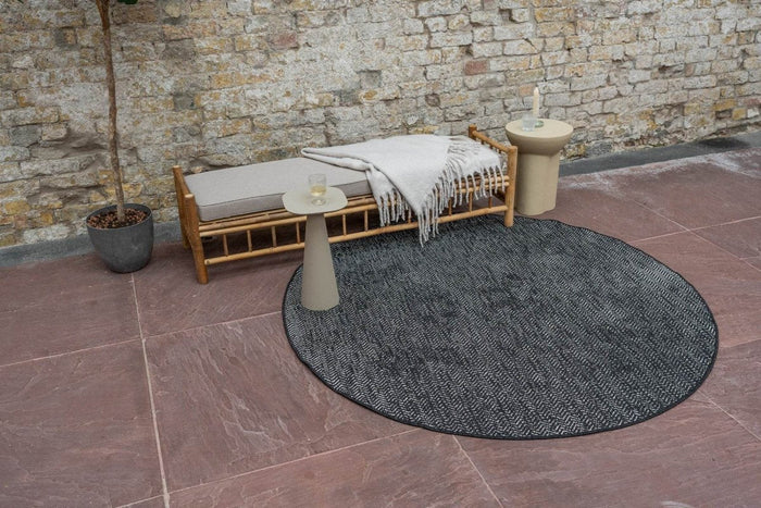 Eva Interior Buitenkleed Dahl Rond - Zwart - Dubbelzijdig