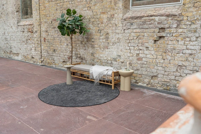 Eva Interior Buitenkleed Dahl Rond - Zwart - Dubbelzijdig