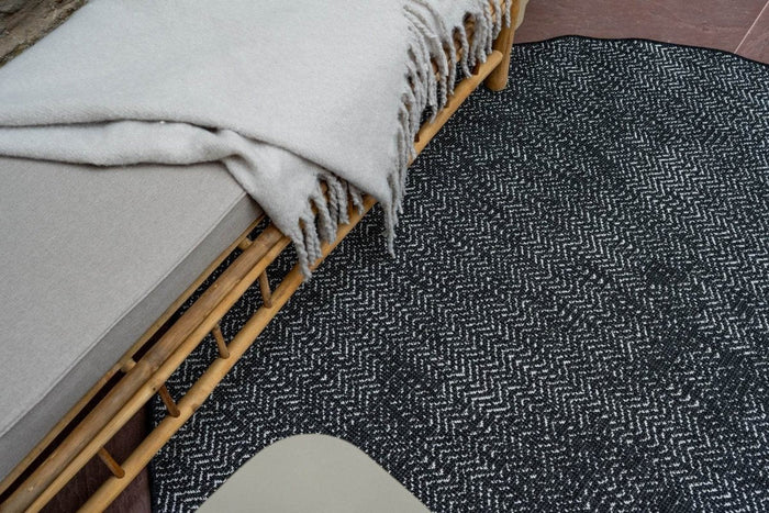Eva Interior Buitenkleed Dahl Rond - Zwart - Dubbelzijdig
