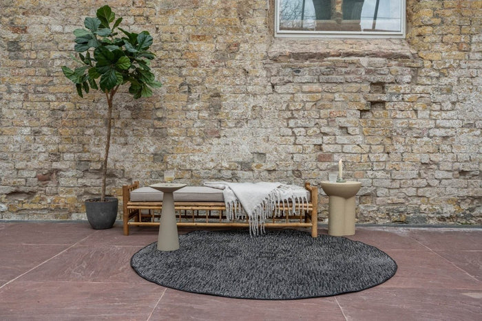 Eva Interior Buitenkleed Dahl Rond - Zwart - Dubbelzijdig