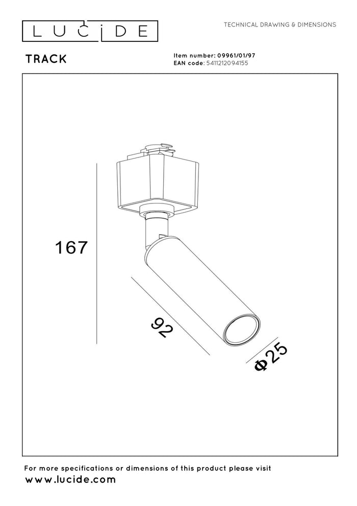 Lucide TRACK Railverlichting - Koffie