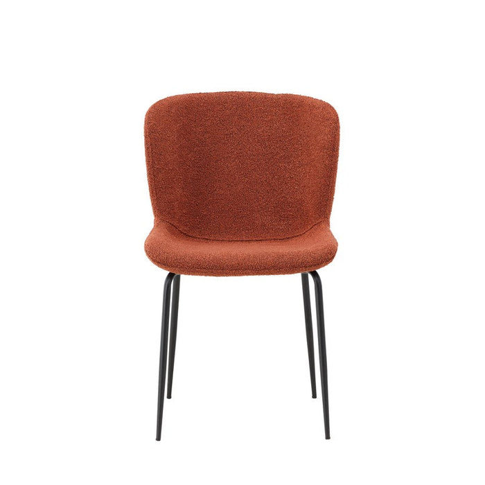 Rebellenclub Drammen Eetkamerstoel - Set van 2 - RoodBruin BouclŽ