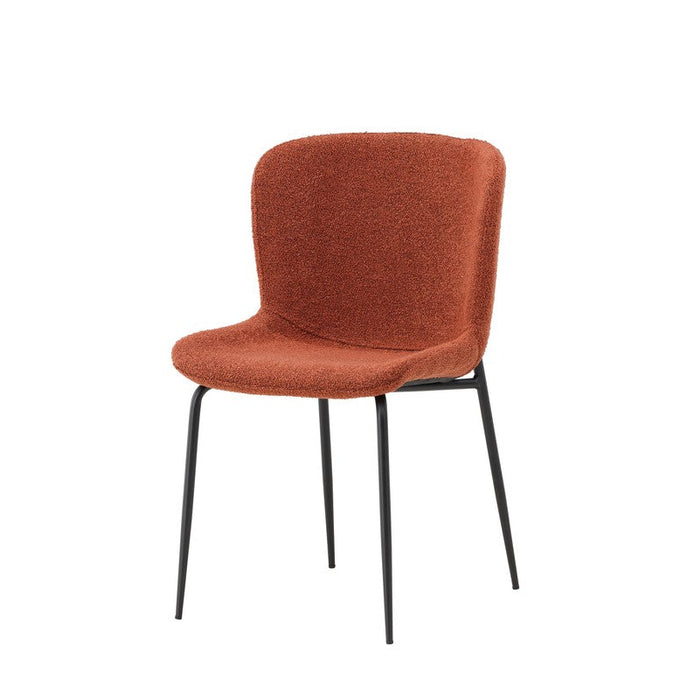 Rebellenclub Drammen Eetkamerstoel - Set van 2 - RoodBruin BouclŽ