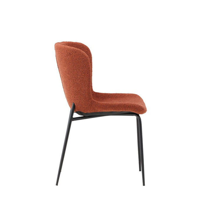 Rebellenclub Drammen Eetkamerstoel - Set van 2 - RoodBruin BouclŽ