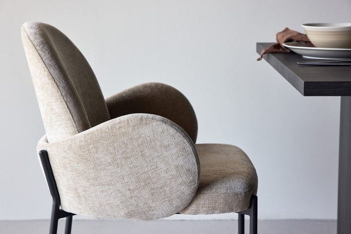 Rebellenclub Elno Eetkamerstoel - Set van 2 - Beige