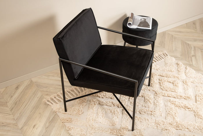 Rebellenclub Estiva Fauteuil - Zwart Fluweel