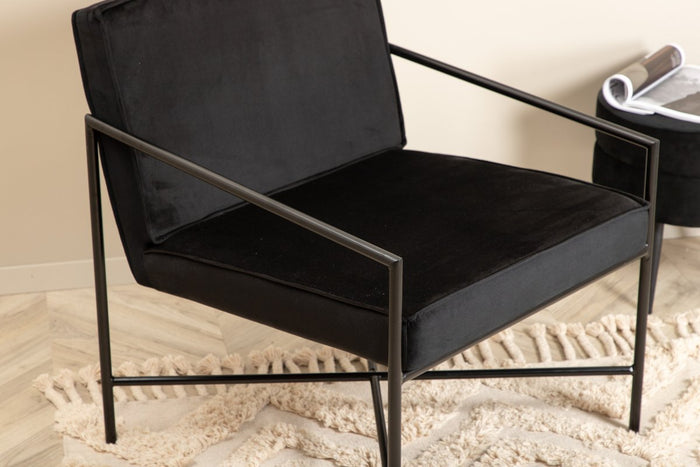 Rebellenclub Estiva Fauteuil - Zwart Fluweel