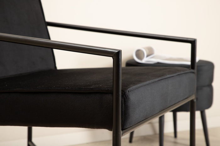 Rebellenclub Estiva Fauteuil - Zwart Fluweel