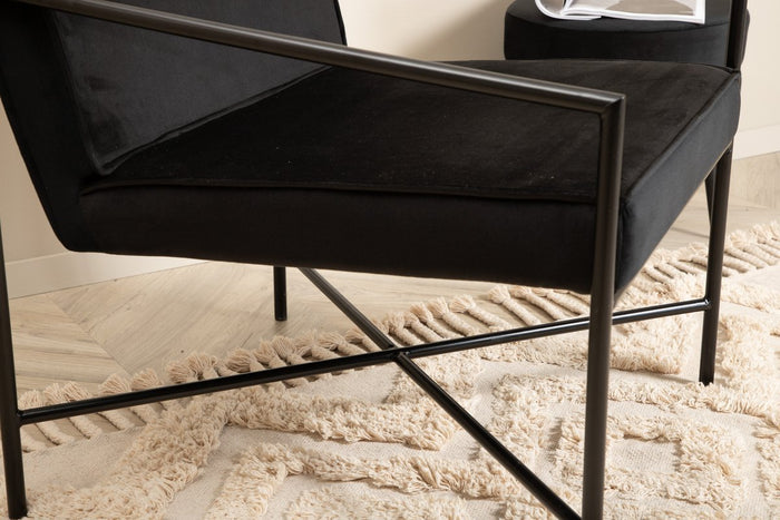 Rebellenclub Estiva Fauteuil - Zwart Fluweel