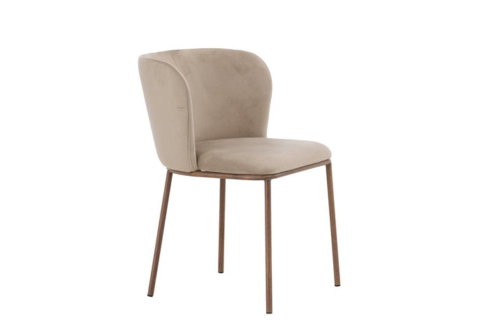 Rebellenclub Ika Eetkamerstoel - Set van 2 - Beige Velours