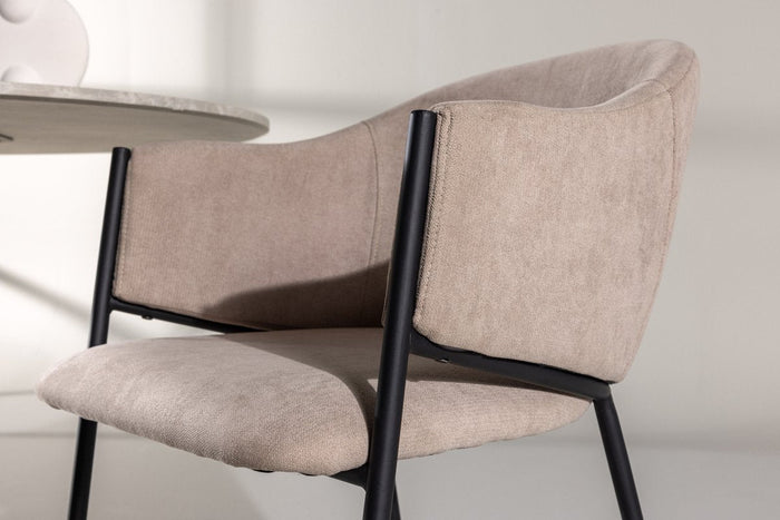 Rebellenclub Afi Eetkamerstoel - set van 2 - Beige Velours