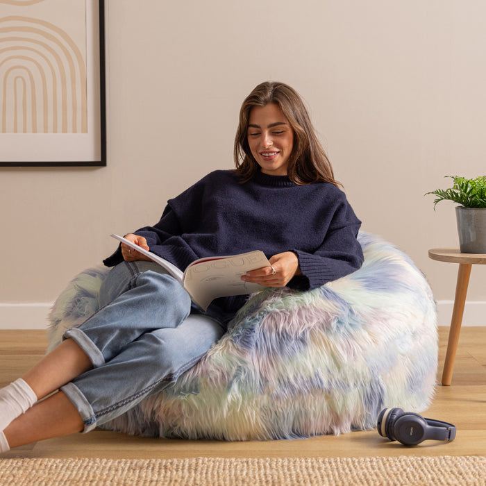 icon Kingston Zitzak - Fluffy Pluche Imitatiebont - Eenhoorn