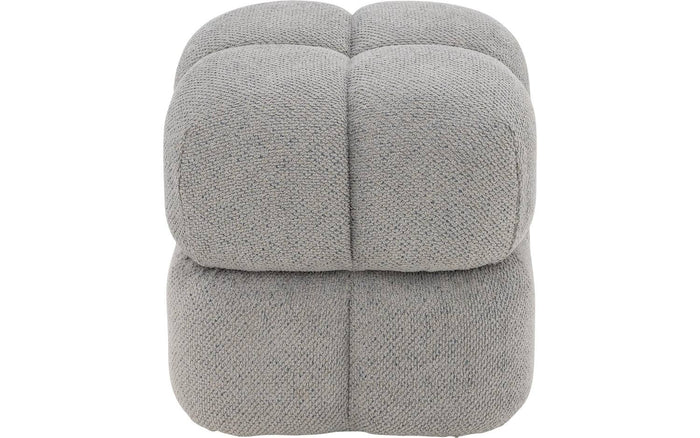 Goossens Poef Simone in stof gemeleerd grof geweven dolphin