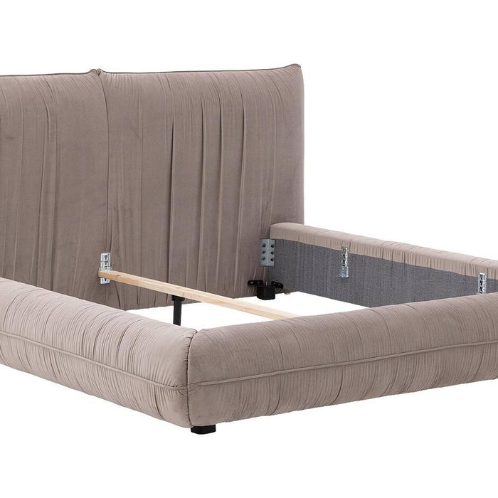 Goossens Gestoffeerd Bedframe Milano - 140 x 220 - Paris khaki -