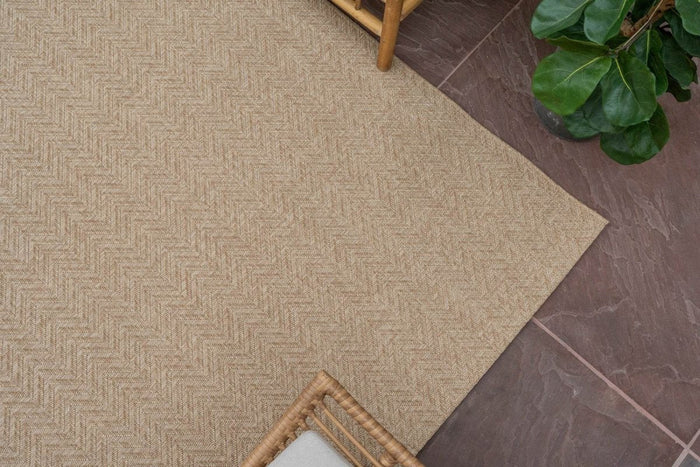 Interieur05 Jute buitenkleed Naturel Visgraat - 200 x 290 cm