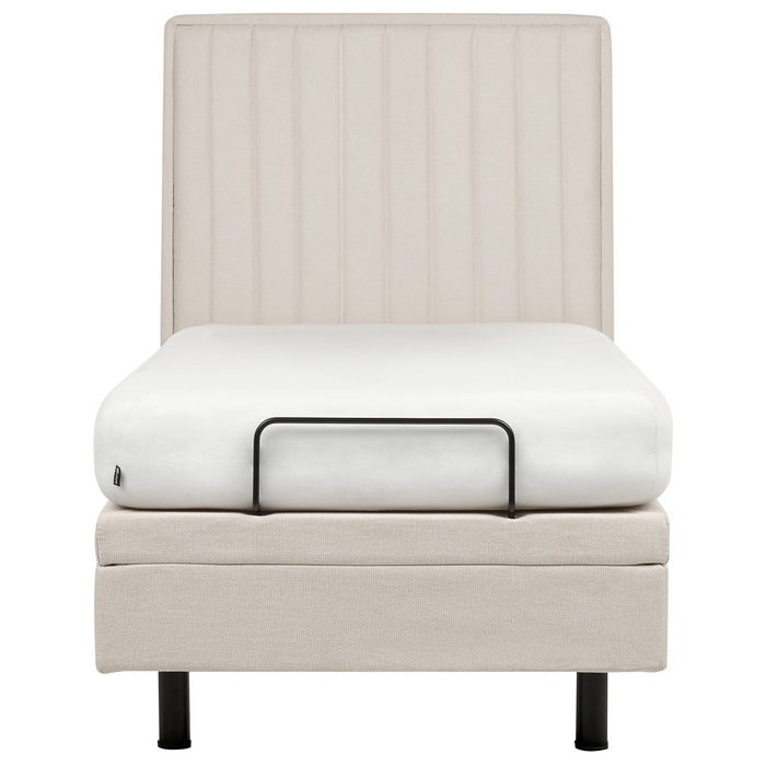 Beliani-DUKE II-Bed verstelbaar-Lichtbeige-90 x 200 cm-Polyester