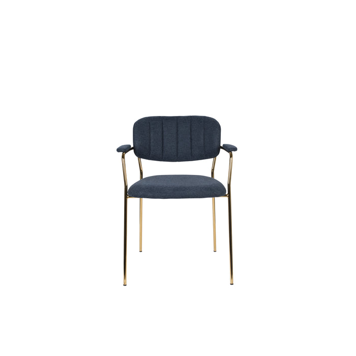 Housecraft Jolien Eetkamerstoelen Goud|Donker Blauw - Set van 2