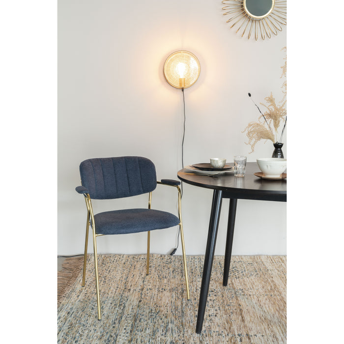 Housecraft Jolien Eetkamerstoelen Goud|Donker Blauw - Set van 2