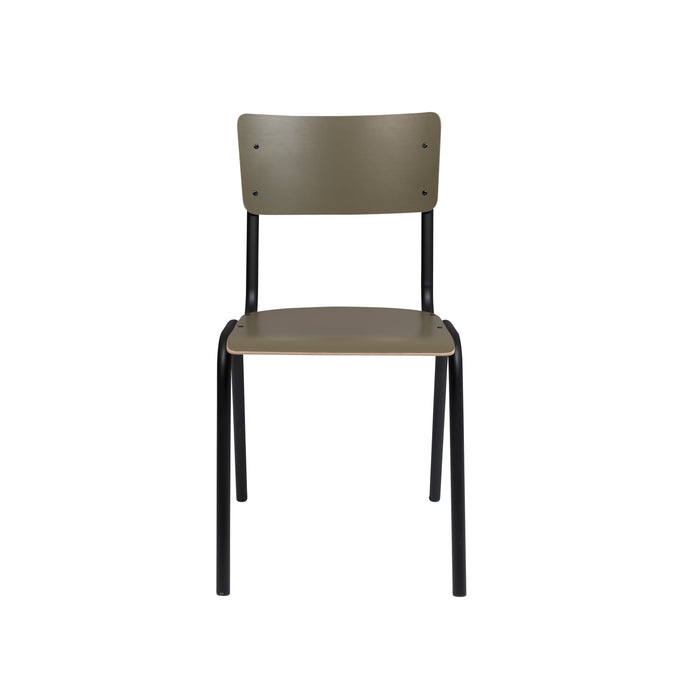 Zuiver Back To School Eetkamerstoelen Mat Groen - Set van 4