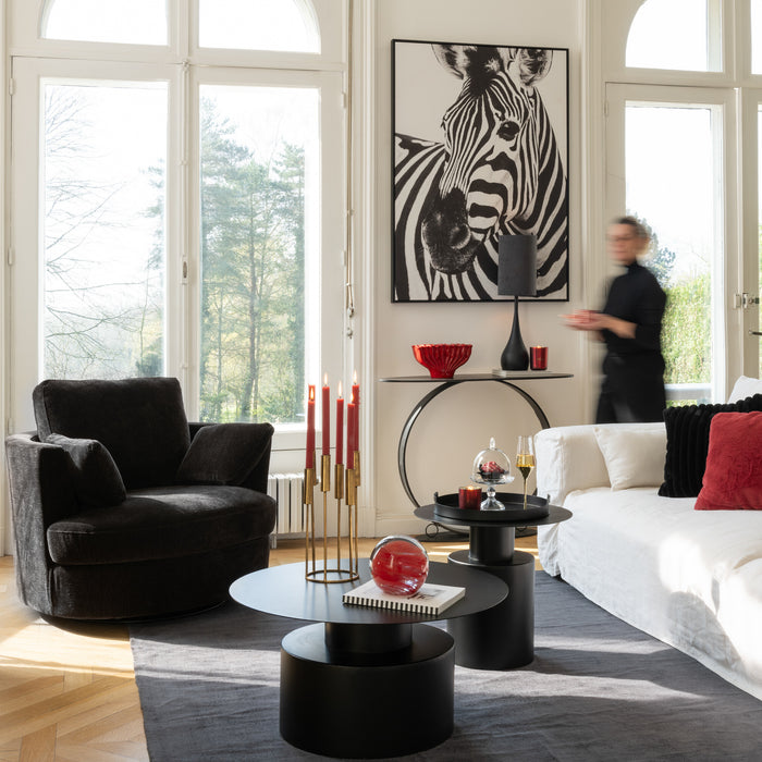 J-Line salontafel Rond - metaal - zwart