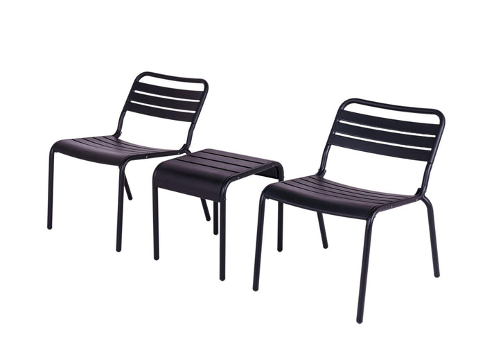 MaximaVida metalen bijzettafel krukje Max 45 cm zwart