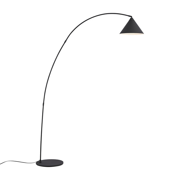 QAZQA Retro vloerlamp zwart met witte binnenkant - Triangolo
