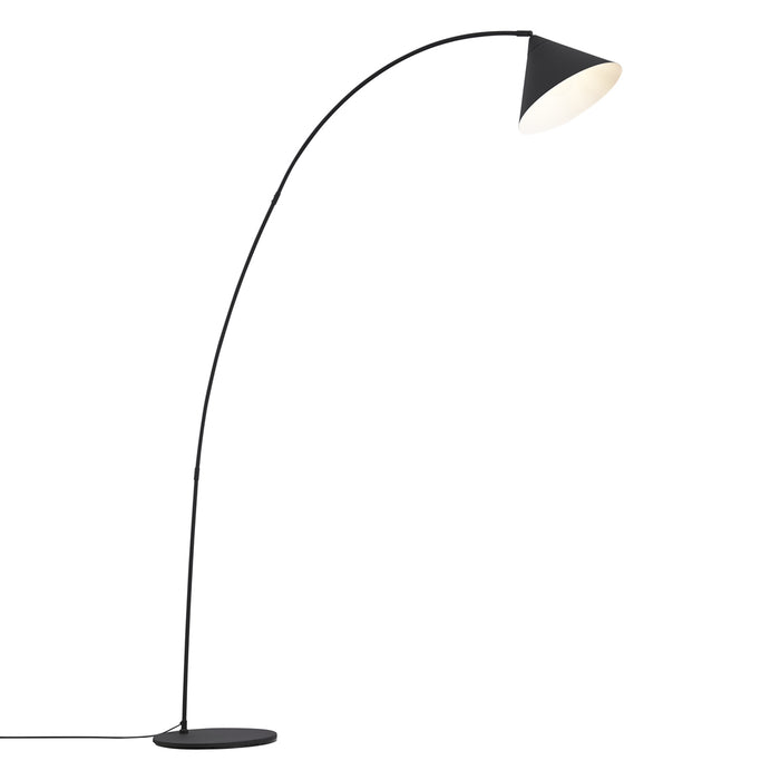 QAZQA Retro vloerlamp zwart met witte binnenkant - Triangolo