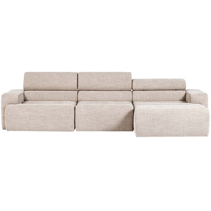 WOOOD Novi Chaise Longue Bank Rechts - Polyester - Naturel Melange