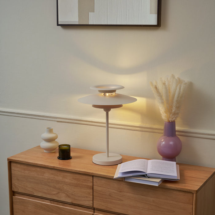 QAZQA Retro tafellamp beige staal 45cm - Pauly