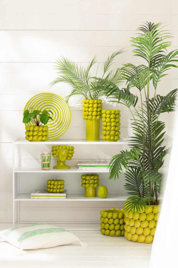 J-Line vaas Limoen - keramiek - groen - large - 34.5 cm hoog