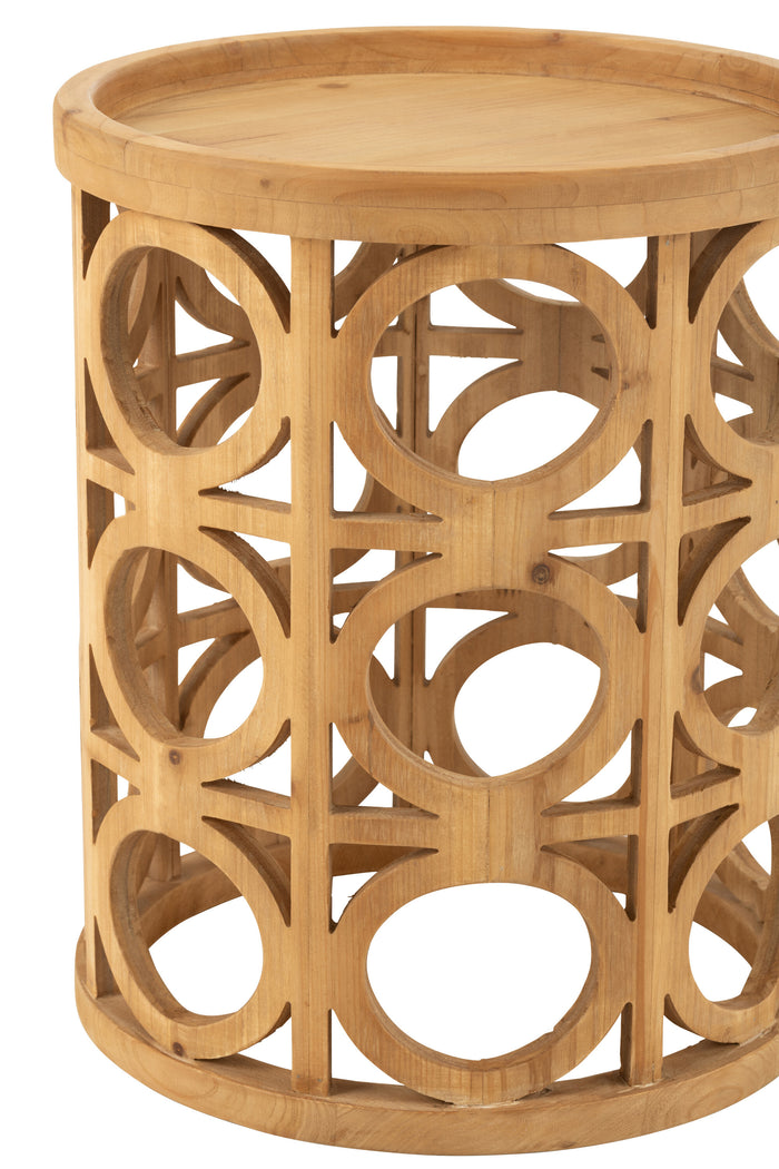 J-Line bijzettafel Gekerfd - hout - naturel