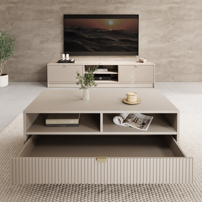 Meubella - Salontafel Tavares - Beige - 100 cm