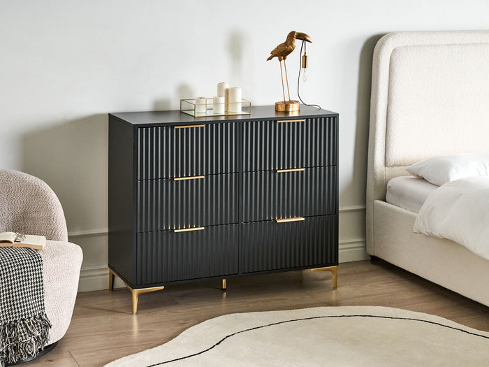 Beliani - WALCOTT - Ladekast met 6 lades - Zwart - MDF