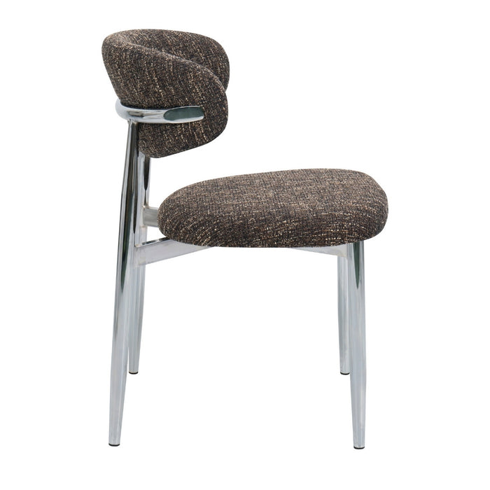 DÉJA Living - Eetkamerstoel Donkerbruin|Chrome - Skara - Set van 2