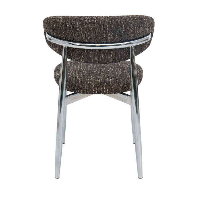 DÉJA Living - Eetkamerstoel Donkerbruin|Chrome - Skara - Set van 2