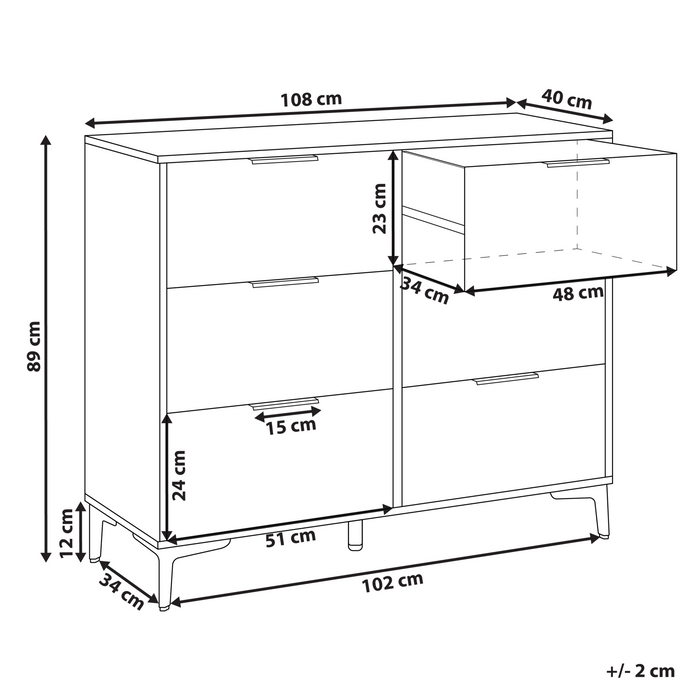 Beliani - WALCOTT - Ladekast met 6 lades - Zwart - MDF